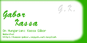 gabor kassa business card