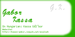 gabor kassa business card